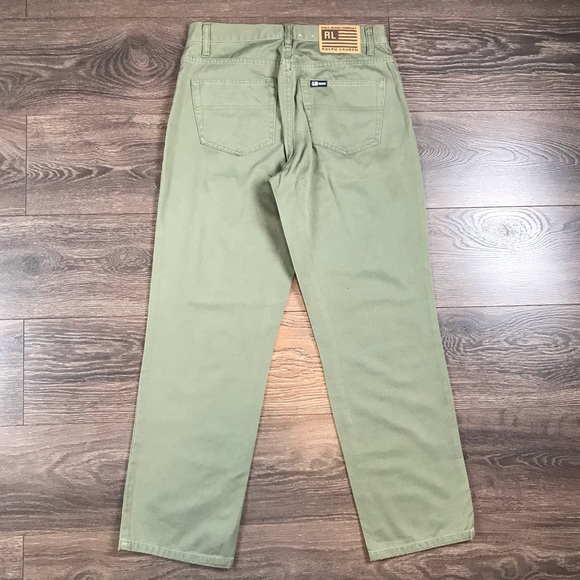 Polo Jeans Company Ralph Lauren Women’s Vintage Olive Green Pants Size 8 - Picture 6 of 11